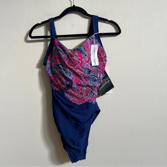 Miraclesuit | Navy Paisley Great Expectations Escape One-Piece - Picture 2 of 4
